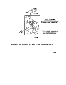 Cylinder Assembly Diagram and Parts List for 110400-110499 0200-0201-0203 Briggs and Stratton Engine